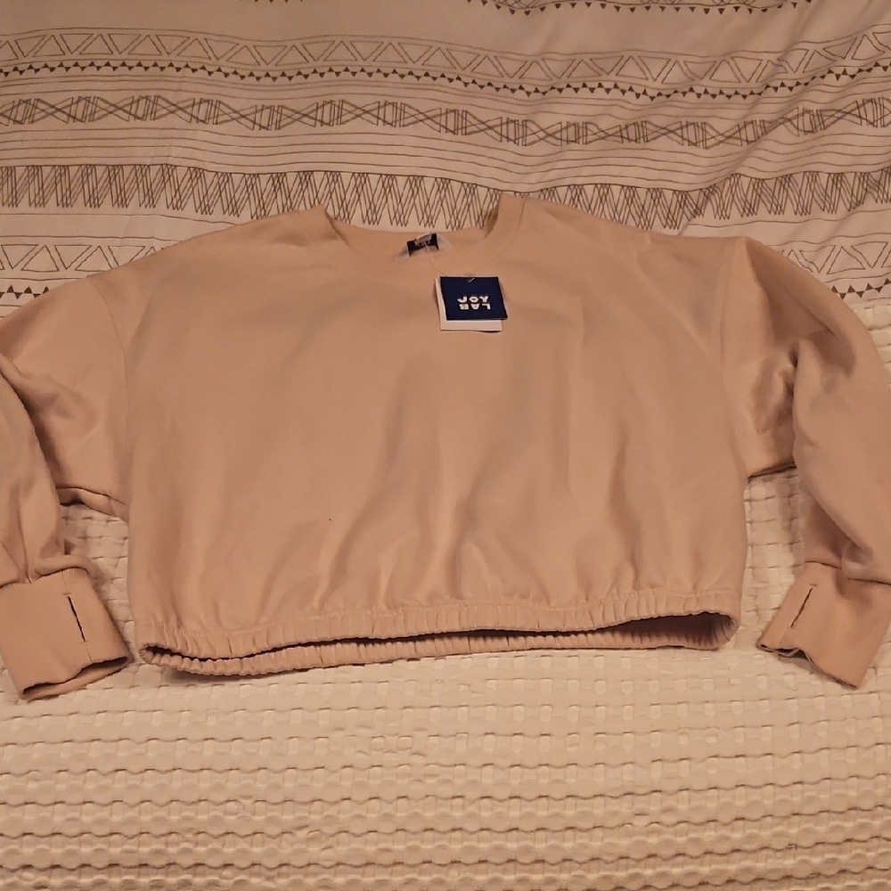 JoyLab Women's Tan Cropped Sweatshirt